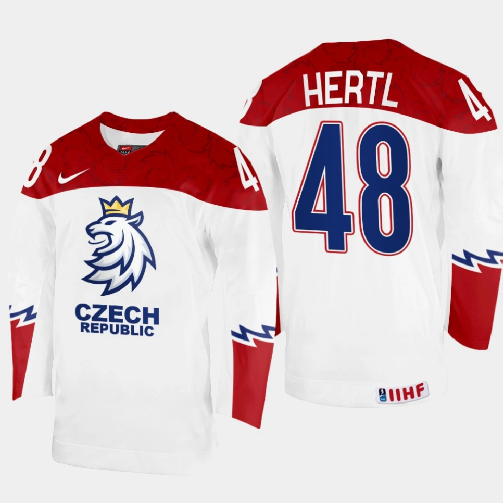 Youth Tomas Hertl 2022 IIHF World Championship Czechia Hockey Jersey White #48 Uniform