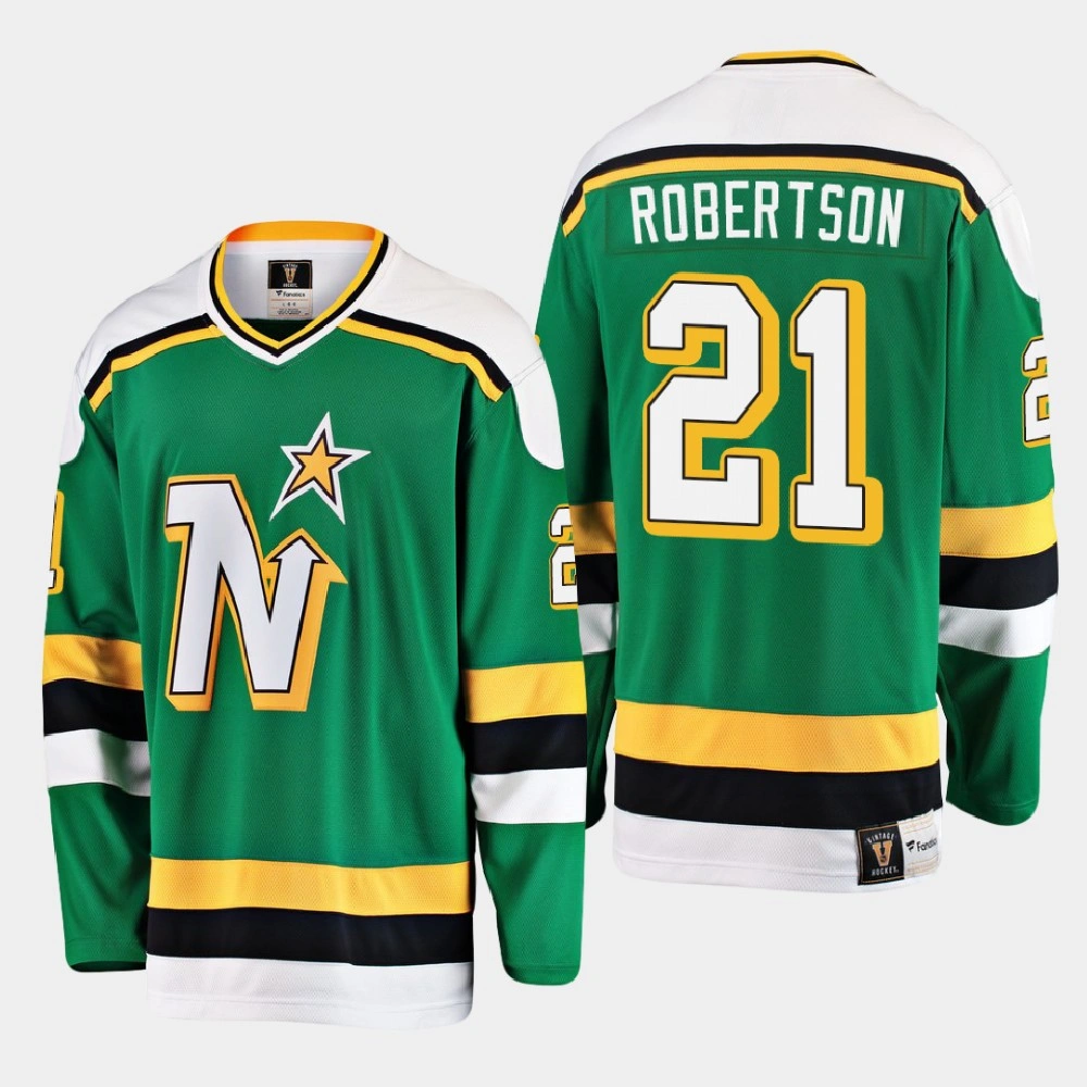 Men's Dallas Stars Jason Robertson #21 Heritage 2021 Green Jersey Men's Dallas Stars Jason Robertson #21 Heritage 2021 Green Jersey