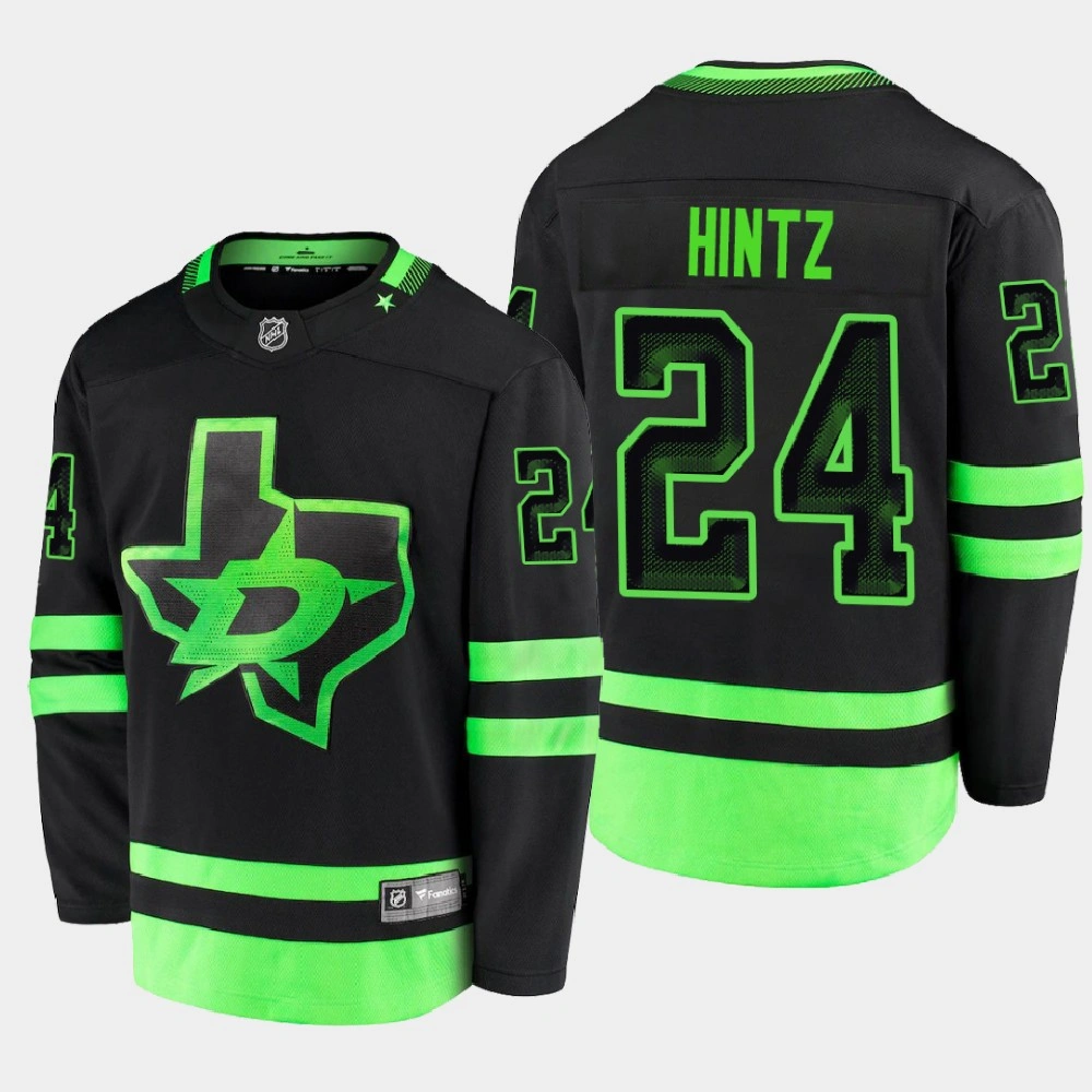 Men's Dallas Stars Roope Hintz #24 Alternate 2020-21 Blackout Breakaway Player Black Jersey