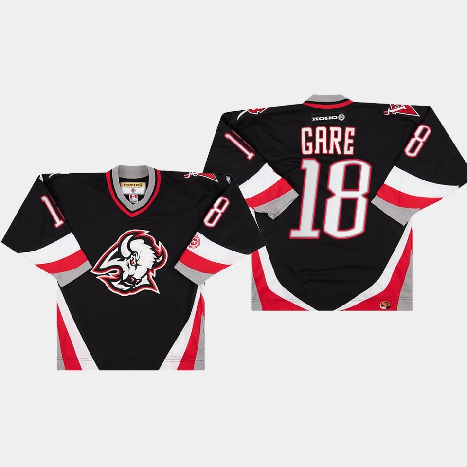 Youth Primary Goathead Logo Buffalo Sabres Danny Gare Throwback Black #18 Jersey Youth Primary Goathead Logo Buffalo Sabres Danny Gare Throwback Black #18 Jersey