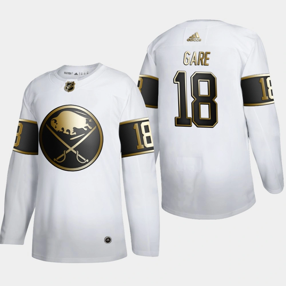 Men's Buffalo Sabres Danny Gare #18 NHL Golden Edition White Retired Authentic Jersey Men's Buffalo Sabres Danny Gare #18 NHL Golden Edition White Retired Authentic Jersey