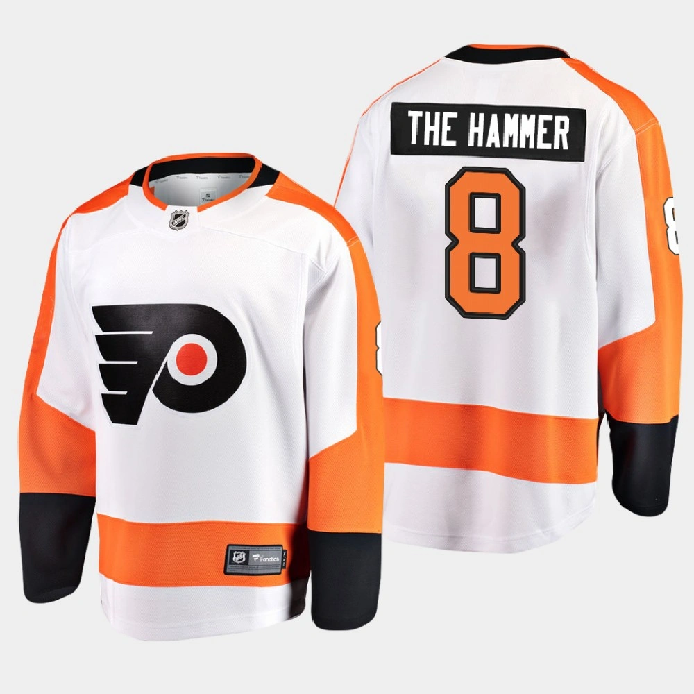 Youth Philadelphia Flyers Dave Schultz #8 Retired Player Nikename Away White Jersey