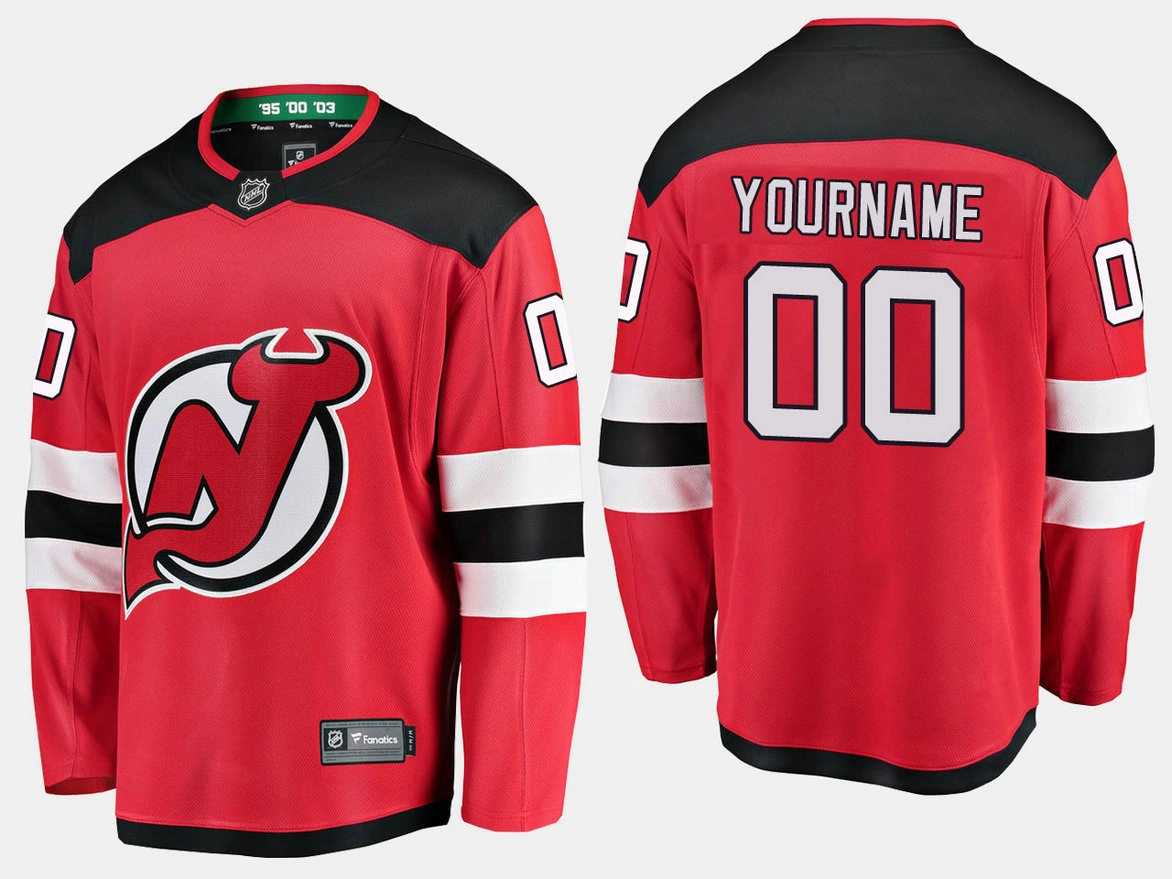 New Jersey Devils #00 Custom Home Breakaway Player Red Jersey New Jersey Devils #00 Custom Home Breakaway Player Red Jersey