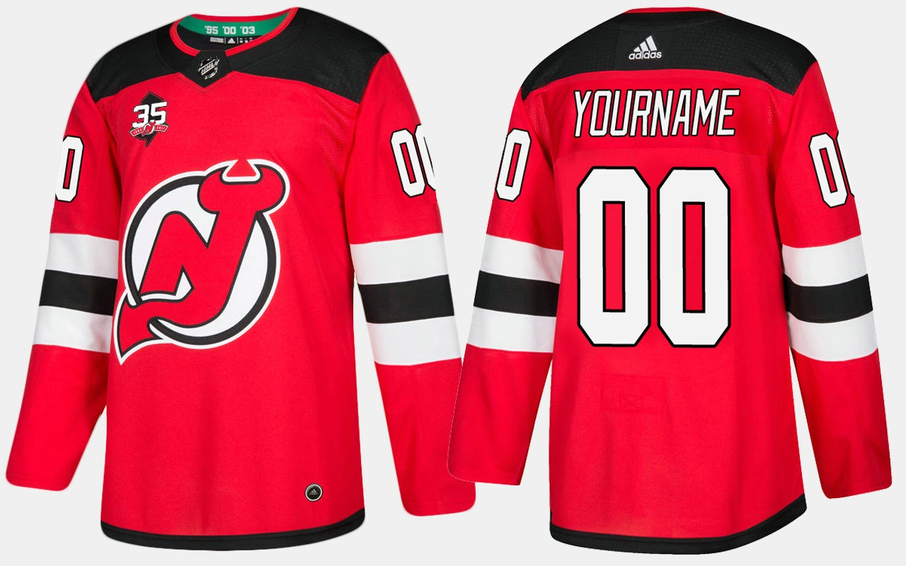 New Jersey Devils #00 Custom Home Red Jersey New Jersey Devils #00 Custom Home Red Jersey