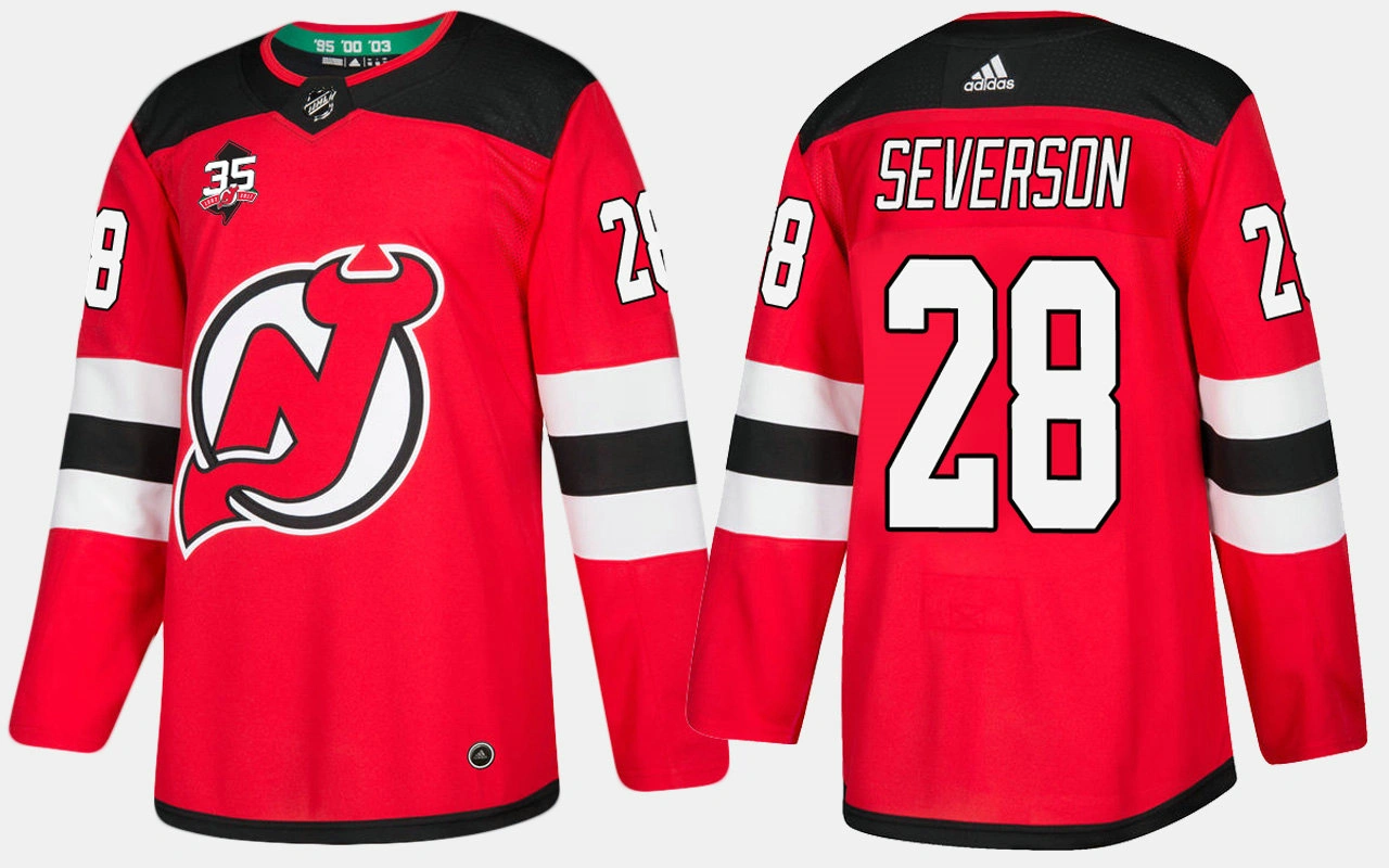 New Jersey Devils #28 Damon Severson Home Red Jersey