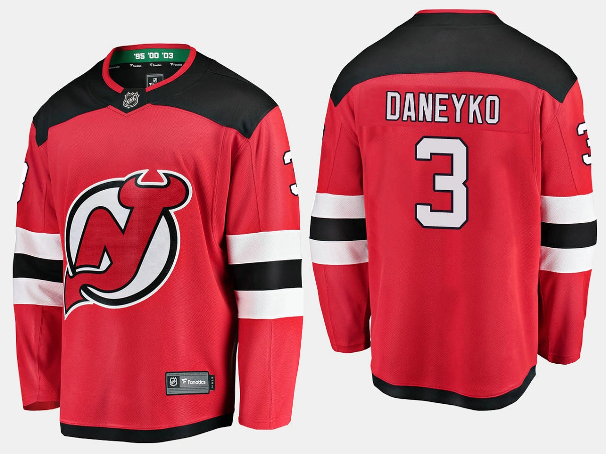 New Jersey Devils #3 Retired Ken Daneyko Home Breakaway Player Red Jersey New Jersey Devils #3 Retired Ken Daneyko Home Breakaway Player Red Jersey