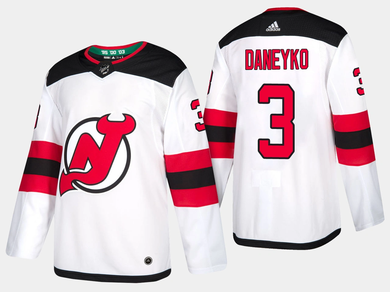 New Jersey Devils #3 Retired Ken Daneyko Road Adidas Authentic Player White Jersey New Jersey Devils #3 Retired Ken Daneyko Road Adidas Authentic Player White Jersey