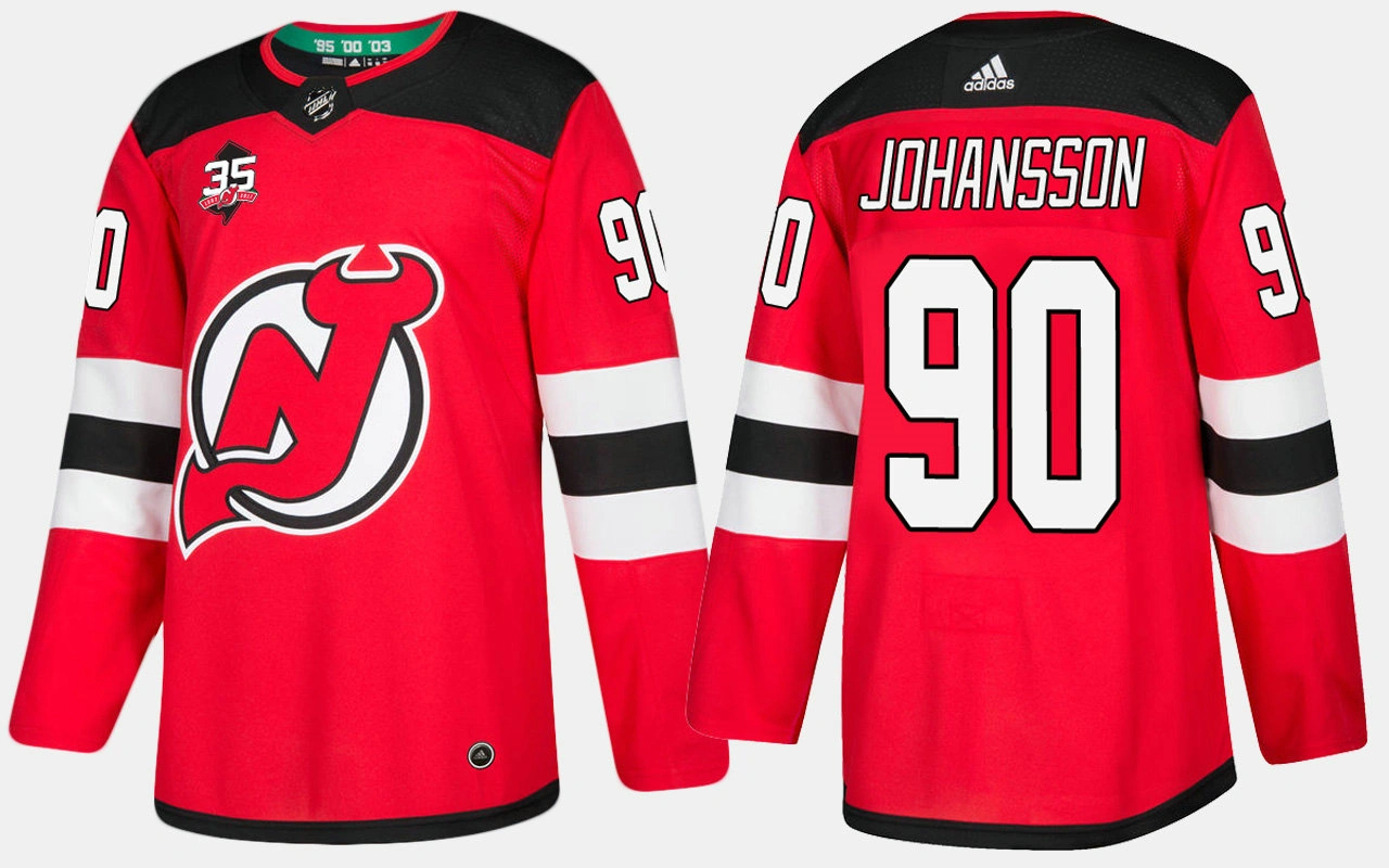 Women's New Jersey Devils #90 Marcus Johansson Home Red Jersey