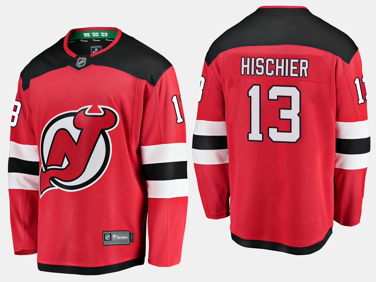Women's New Jersey Devils #13 Nico Hischier Home Breakaway Player Red Jersey