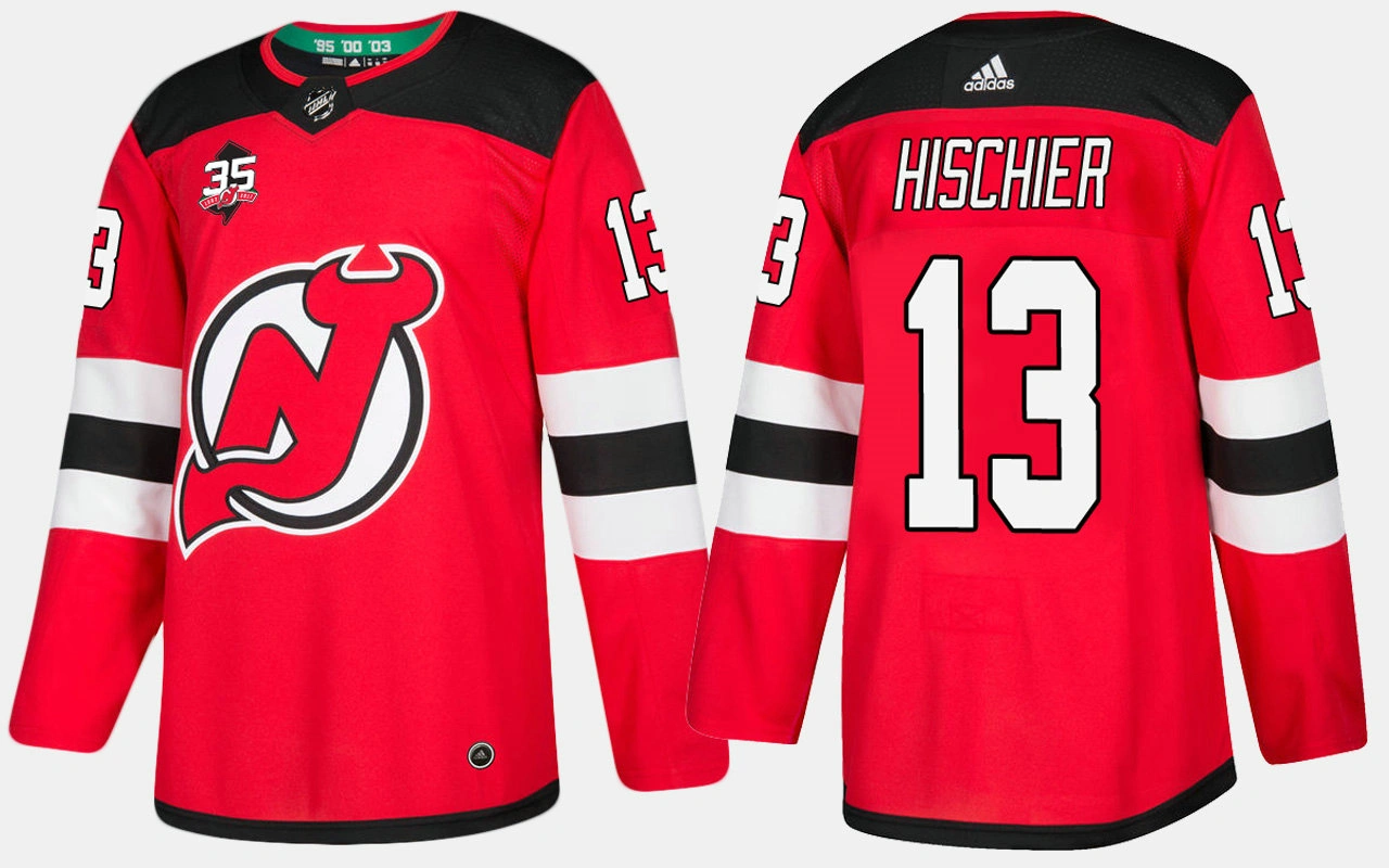 New Jersey Devils #13 Nico Hischier Home Red Jersey