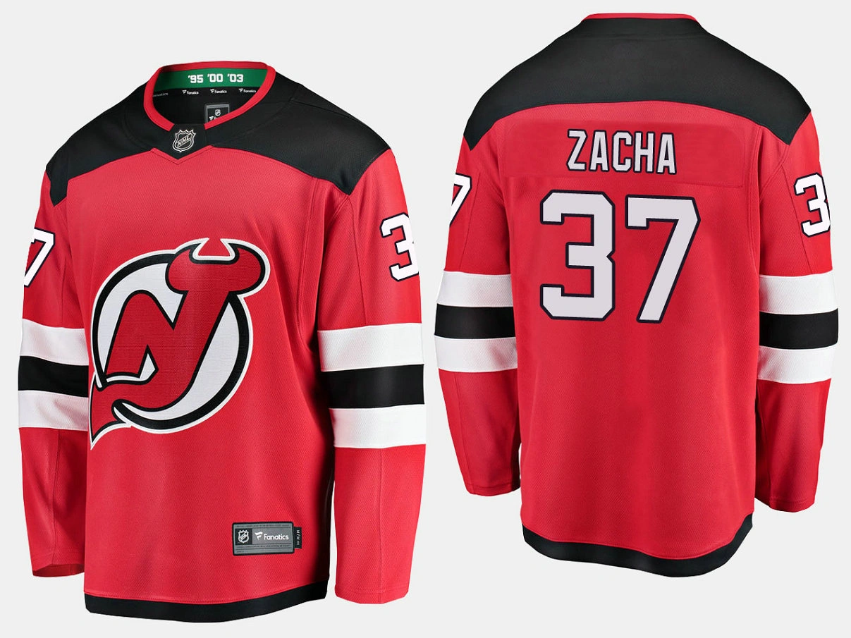 New Jersey Devils #37 Pavel Zacha Home Breakaway Player Red Jersey New Jersey Devils #37 Pavel Zacha Home Breakaway Player Red Jersey