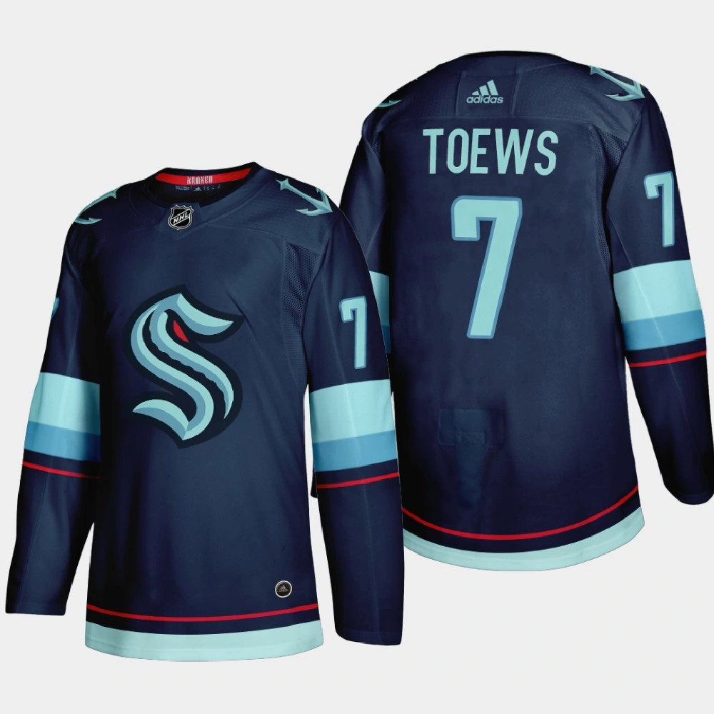 Men's Seattle Kraken Devon Toews #7 2021 Expansion Draft Navy Jersey