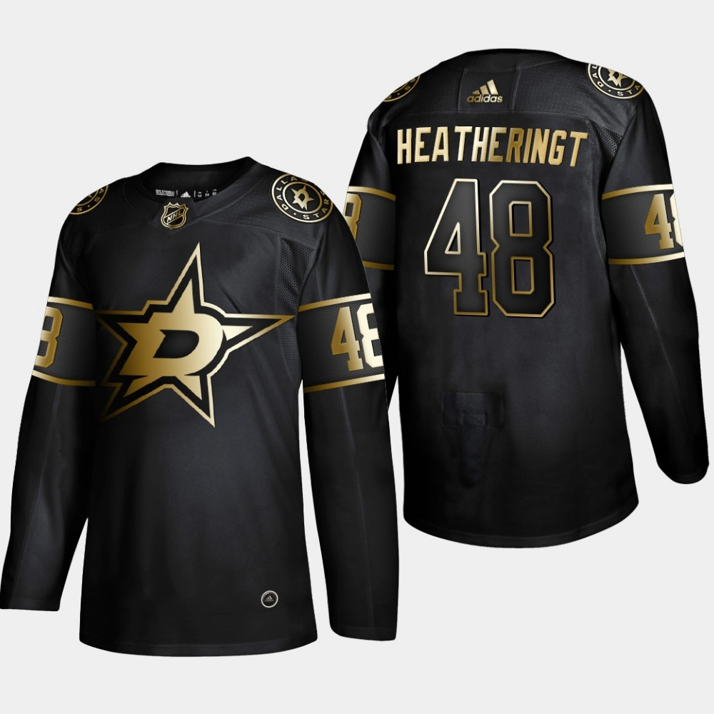Women's Dallas Stars Dillon Heatherington #48 NHL Golden Edition Black Authentic Player Jersey