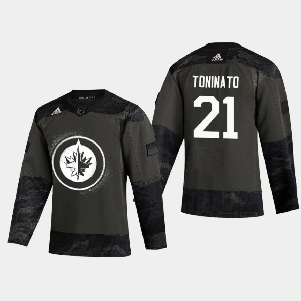 Women's Winnipeg Jets Dominic Toninato #21 2020 Veterans Day Authentic Practice Camo Jersey Women's Winnipeg Jets Dominic Toninato #21 2020 Veterans Day Authentic Practice Camo Jersey
