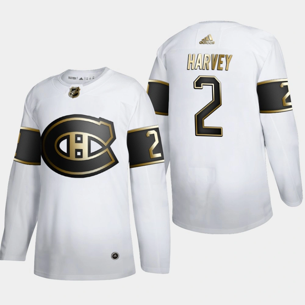Youth Montreal Canadiens Doug Harvey #2 NHL Golden Edition White Retired Authentic Jersey Youth Montreal Canadiens Doug Harvey #2 NHL Golden Edition White Retired Authentic Jersey