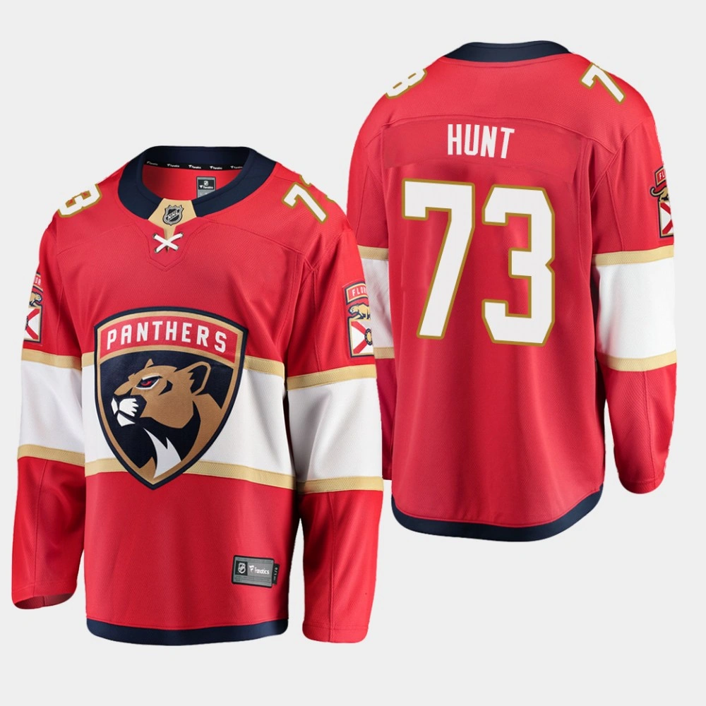 Men's Florida Panthers Dryden Hunt #73 Red Home Breakaway Player Jersey