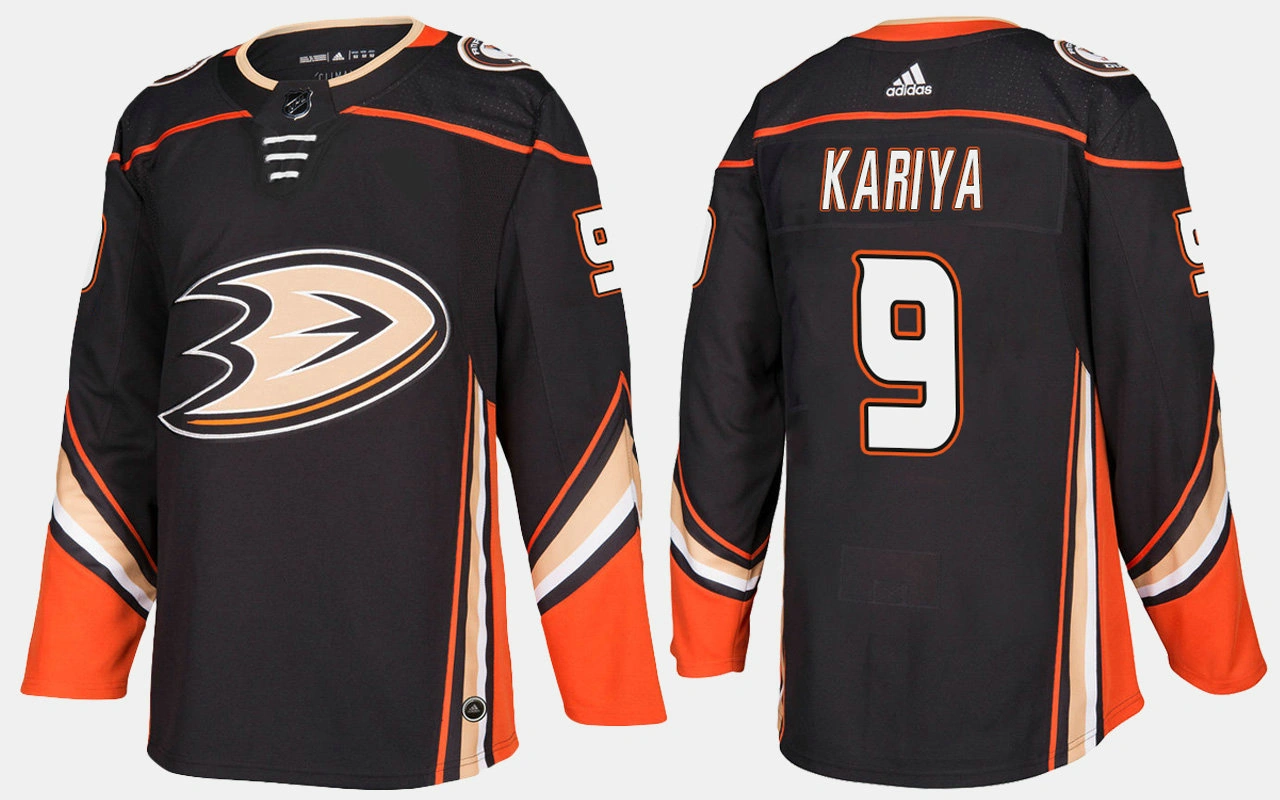 Anaheim Ducks #9 Retired Paul Kariya Home Black Jersey Anaheim Ducks #9 Retired Paul Kariya Home Black Jersey