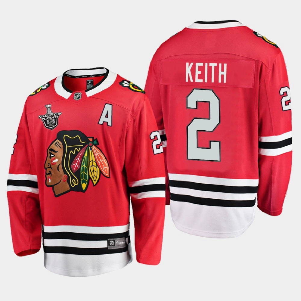 Women's Chicago Blackhawks #2 Duncan Keith 2020 Stanley Cup Playoffs Home Red Jersey