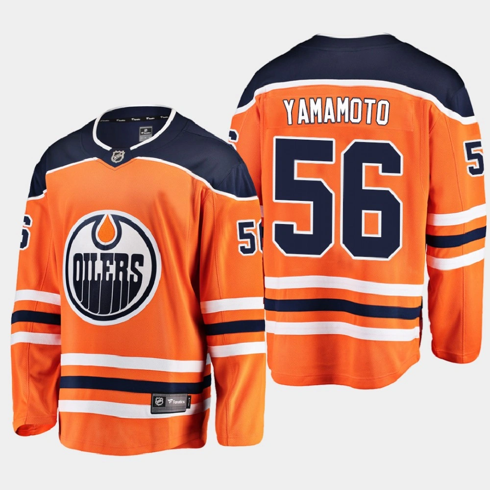 Men's Edmonton Oilers Kailer Yamamoto #56 Home 2021 Orange Jersey Men's Edmonton Oilers Kailer Yamamoto #56 Home 2021 Orange Jersey