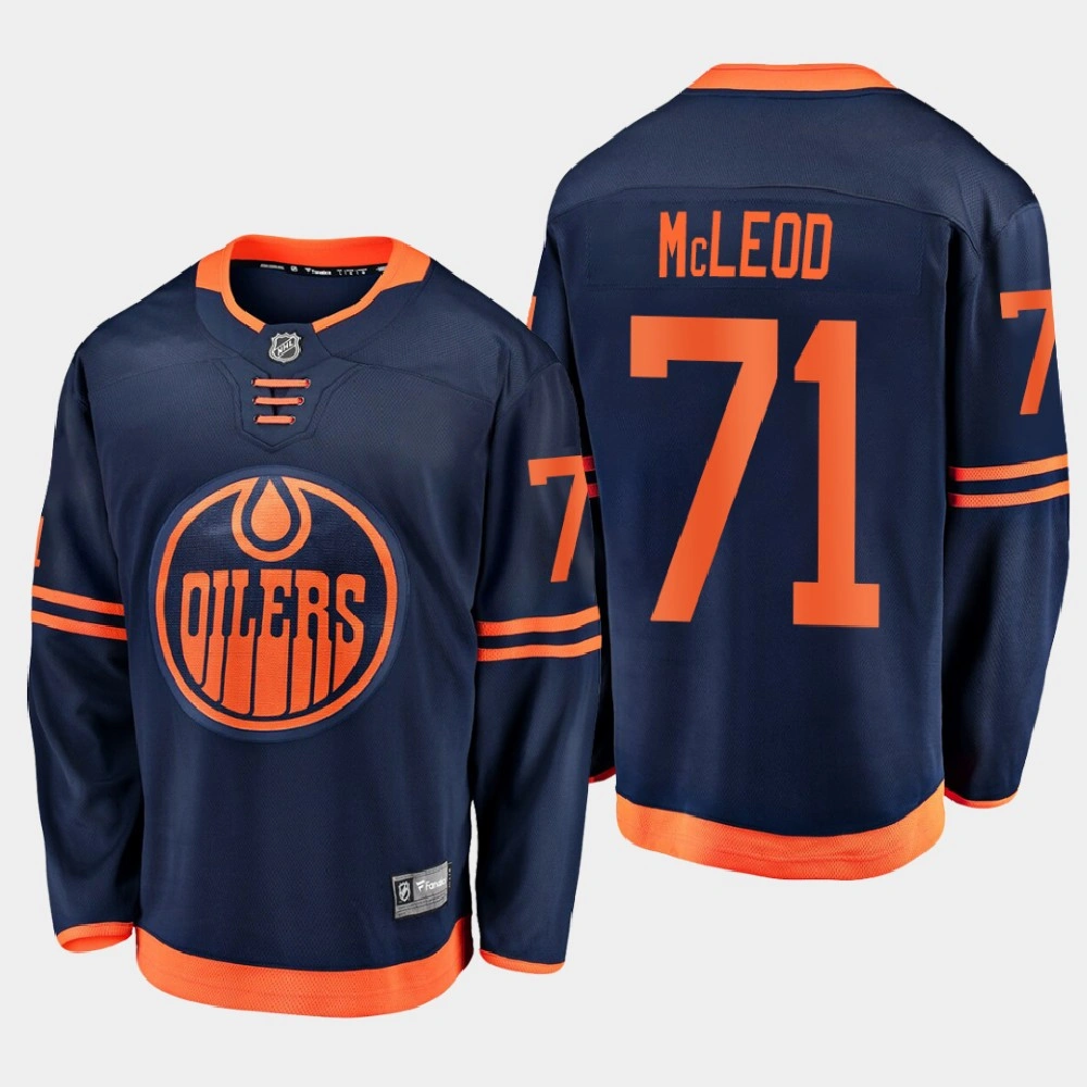 Youth Edmonton Oilers Ryan McLeod #71 Alternate 2021 Navy Jersey Youth Edmonton Oilers Ryan McLeod #71 Alternate 2021 Navy Jersey