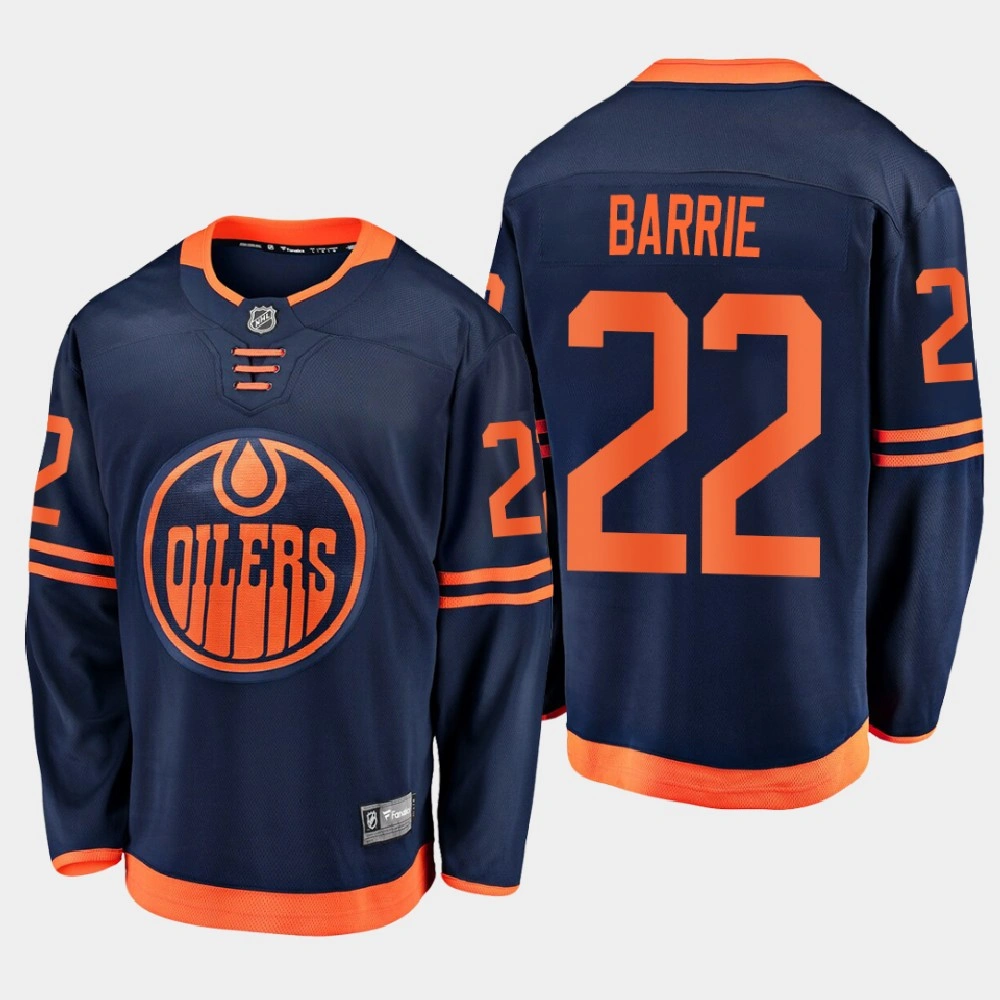 Men's Edmonton Oilers Tyson Barrie #22 Alternate 2020-21 Breakaway Player Navy Jersey