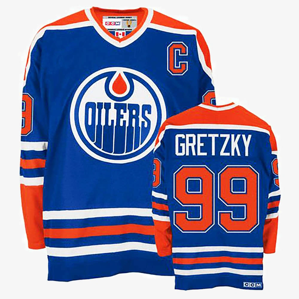 Wayne Gretzky Edmonton Oilers Royal Blue Throwback Jersey Wayne Gretzky Edmonton Oilers Royal Blue Throwback Jersey