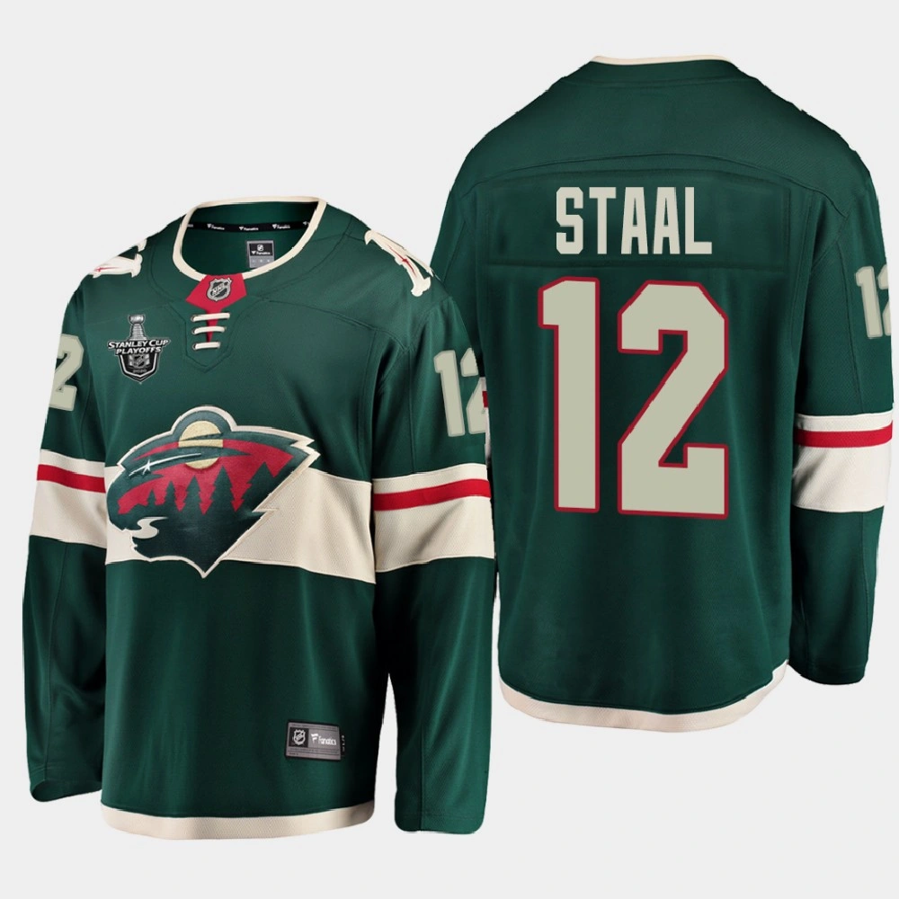 Youth Minnesota Wild Eric Staal #12 2020 Stanley Cup Playoffs Home Green Jersey