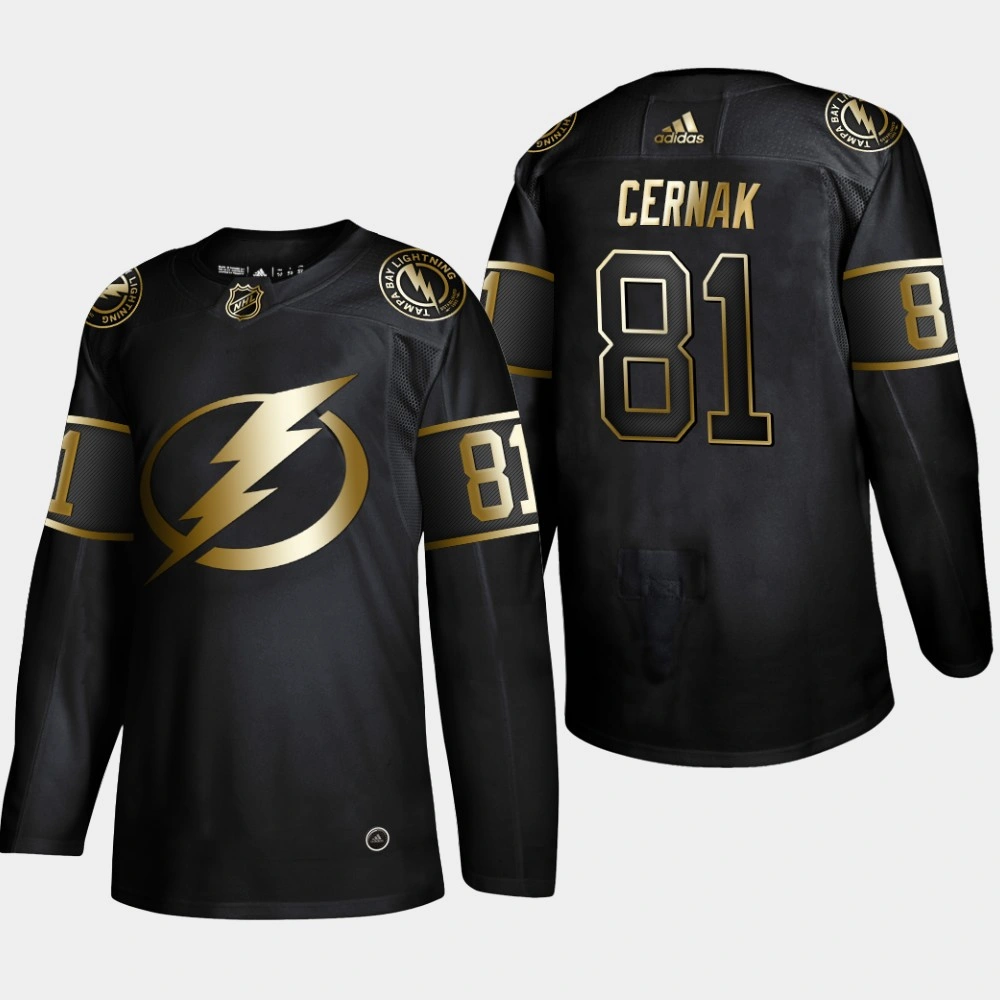Men's Tampa Bay Lightning Erik Cernak 2019 NHL Golden Edition Authentic Player Black Jersey Men's Tampa Bay Lightning Erik Cernak 2019 NHL Golden Edition Authentic Player Black Jersey