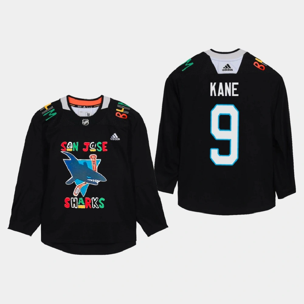 Men's San Jose Sharks Evander Kane #9 Black History Month Black Jersey