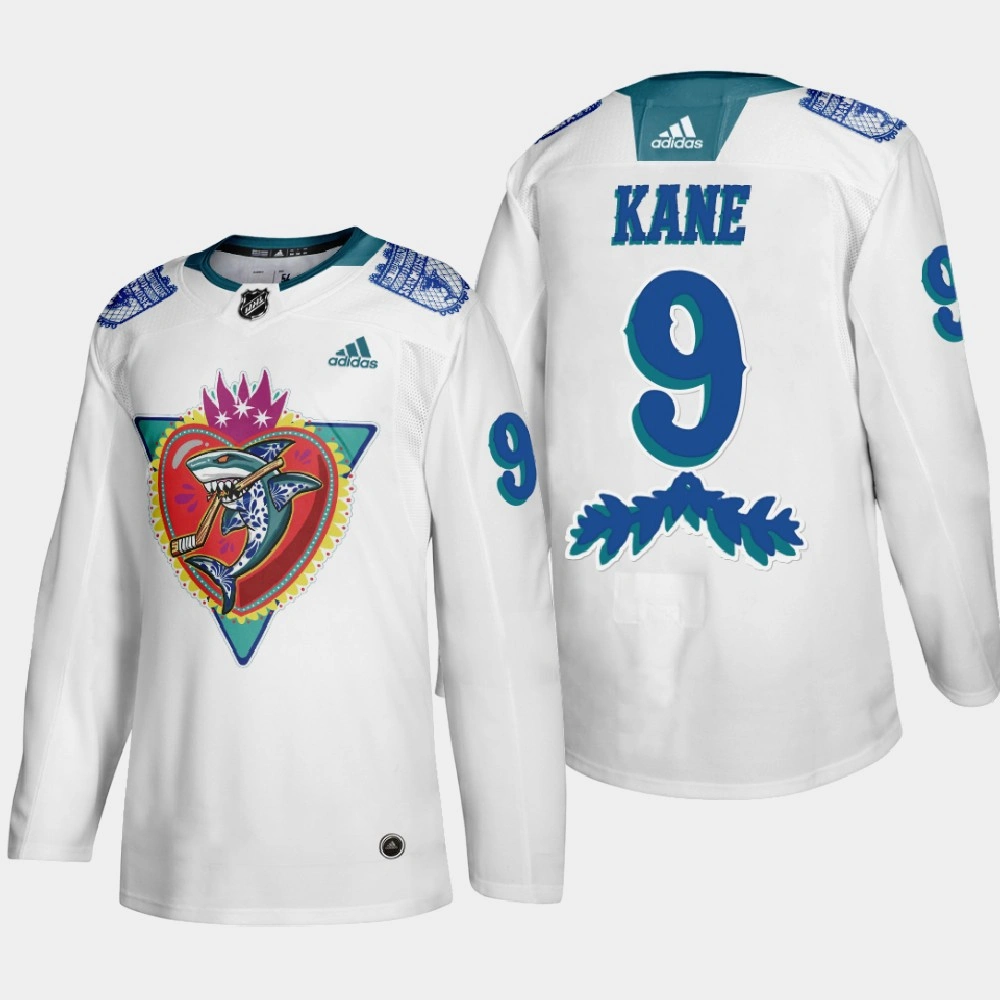 Youth San Jose Sharks Evander Kane #9 Los Tiburones Night White Jersey