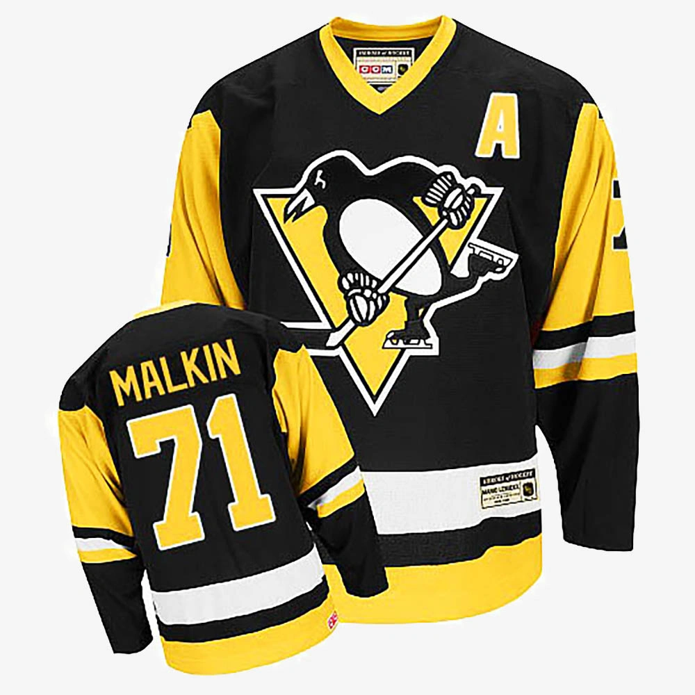 Evgeni Malkin Pittsburgh Penguins Black Throwback Jersey Evgeni Malkin Pittsburgh Penguins Black Throwback Jersey