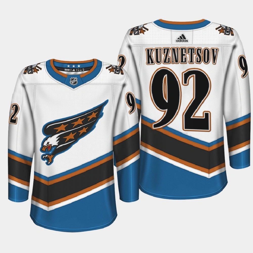 Evgeny Kuznetsov Washington Capitals Screaming Eagle Throwback White Jersey