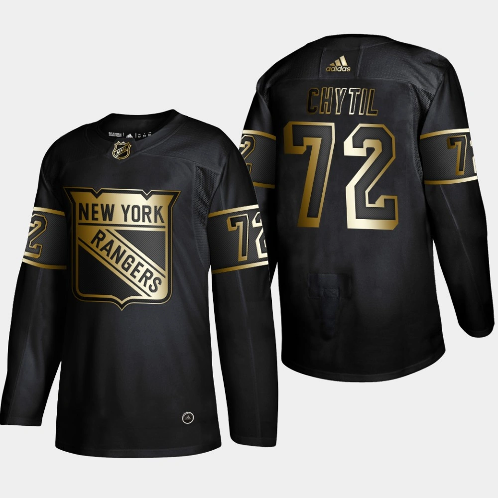 Youth New York Rangers Filip Chytil #72 2019 NHL Golden Edition Authentic Player Jersey - Black Youth New York Rangers Filip Chytil #72 2019 NHL Golden Edition Authentic Player Jersey - Black