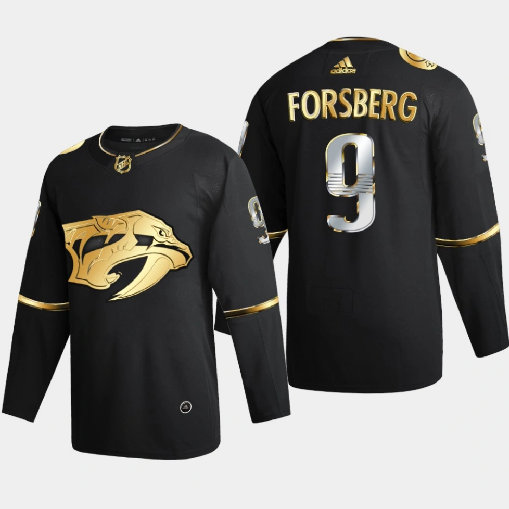 Women's Nashville Predators Filip Forsberg #9 2020-21 Golden Edition Limited Authentic Jersey - Black