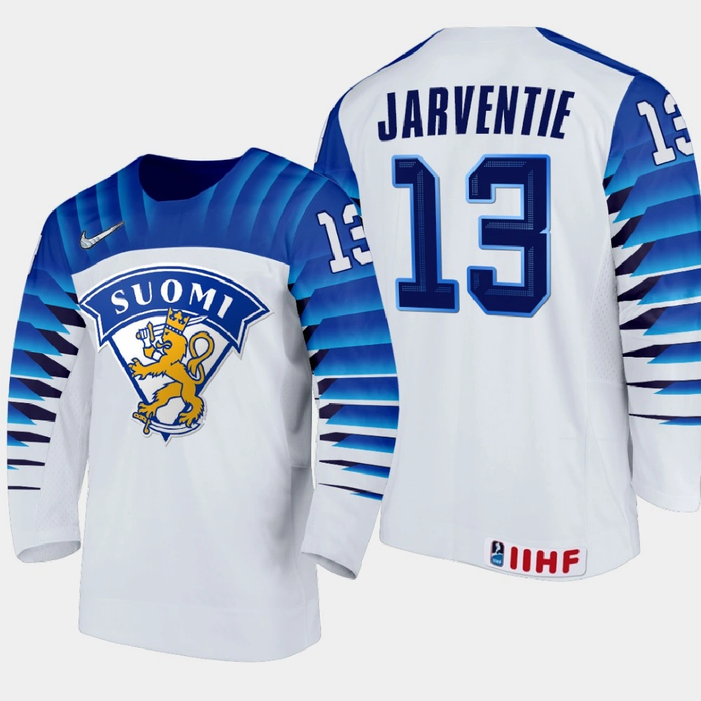 Women's Finland Team Roby Jarventie #13 2021 IIHF World Junior Championship Home White Jersey Women's Finland Team Roby Jarventie #13 2021 IIHF World Junior Championship Home White Jersey