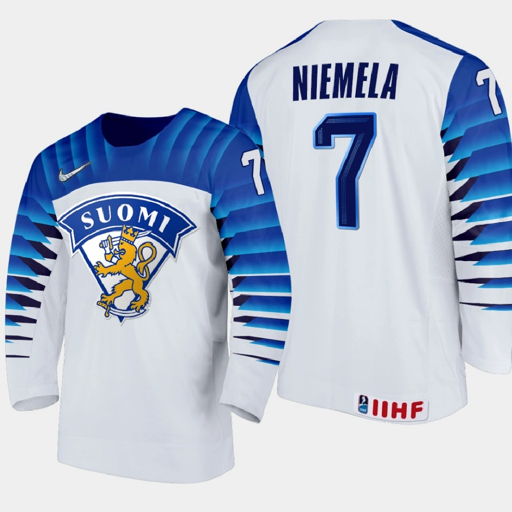 Women's Finland Team Topi Niemela #7 2021 IIHF World Junior Championship Home White Jersey Women's Finland Team Topi Niemela #7 2021 IIHF World Junior Championship Home White Jersey
