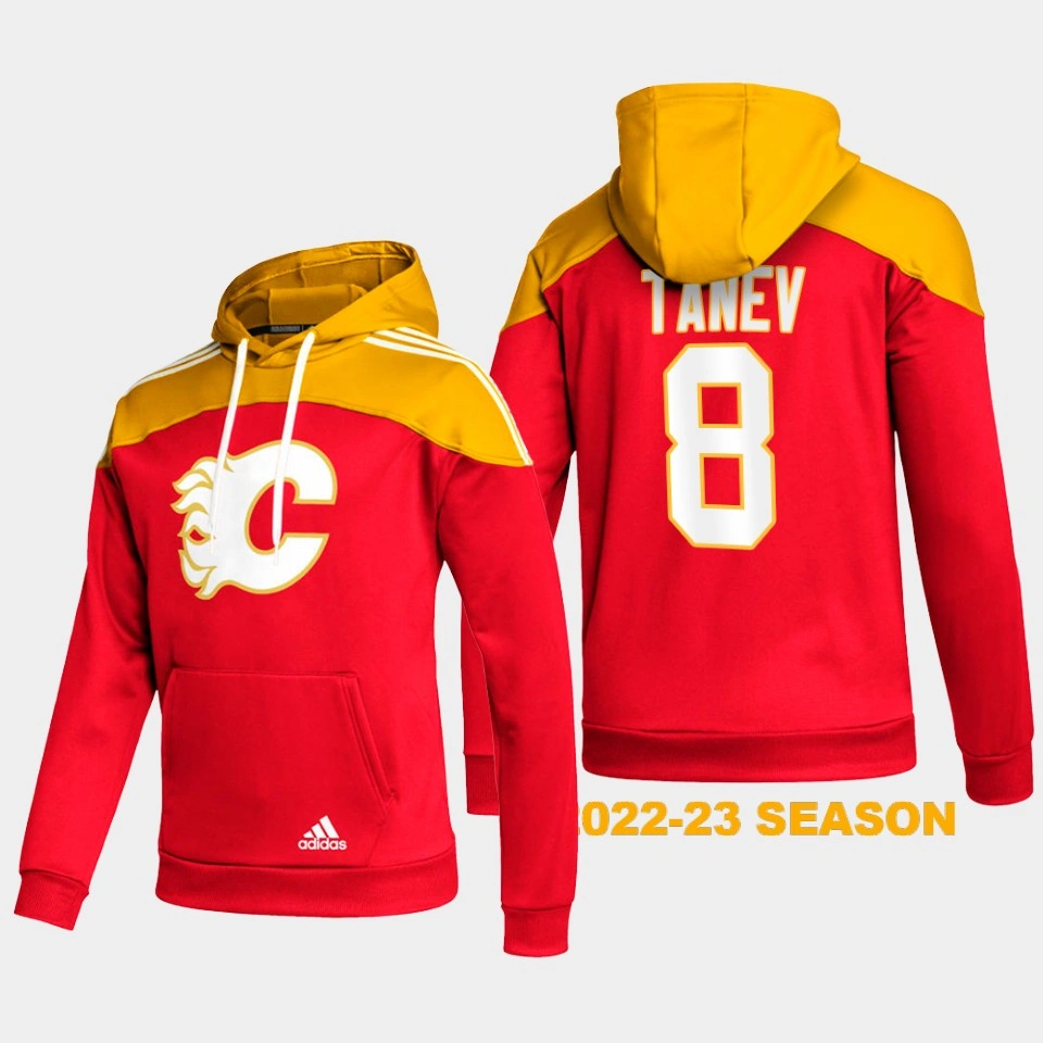 Christopher Tanev Calgary Flames Stylish AEROREADY Pullover #8 Men's Hoodie Red