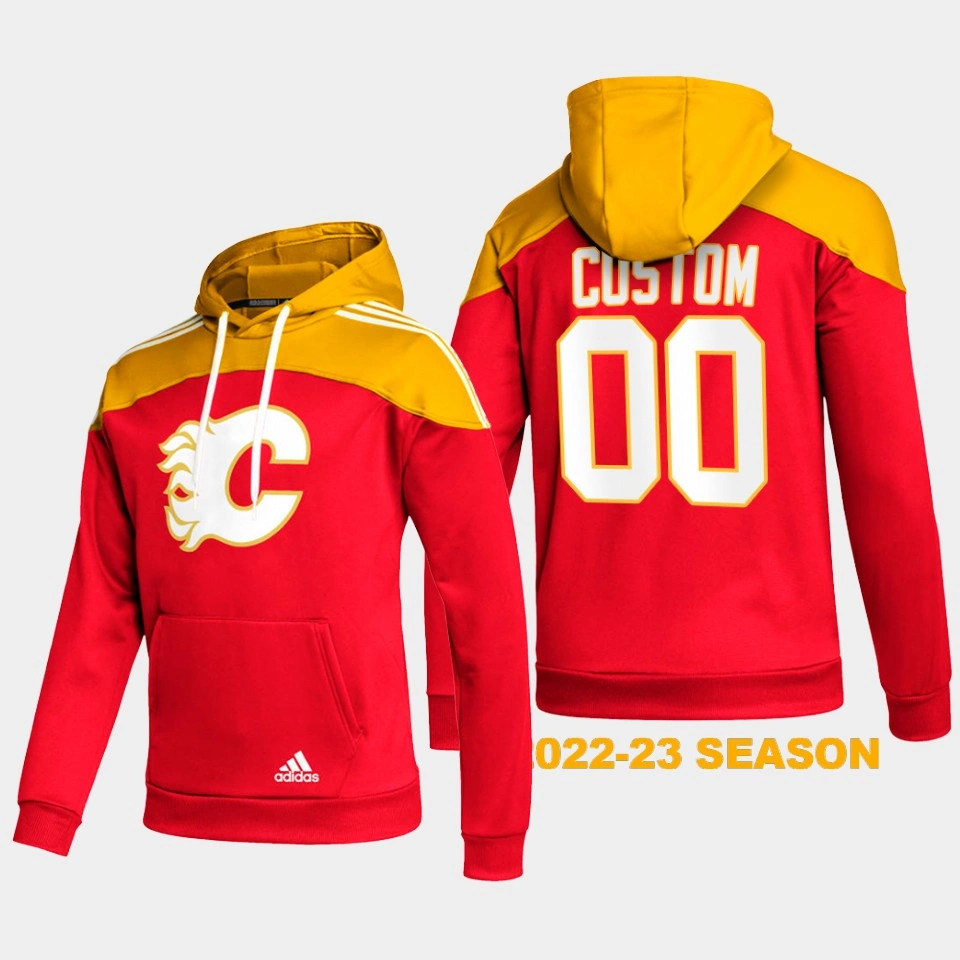 Youth Custom Calgary Flames Stylish AEROREADY Pullover #00 Hoodie Red Youth Custom Calgary Flames Stylish AEROREADY Pullover #00 Hoodie Red