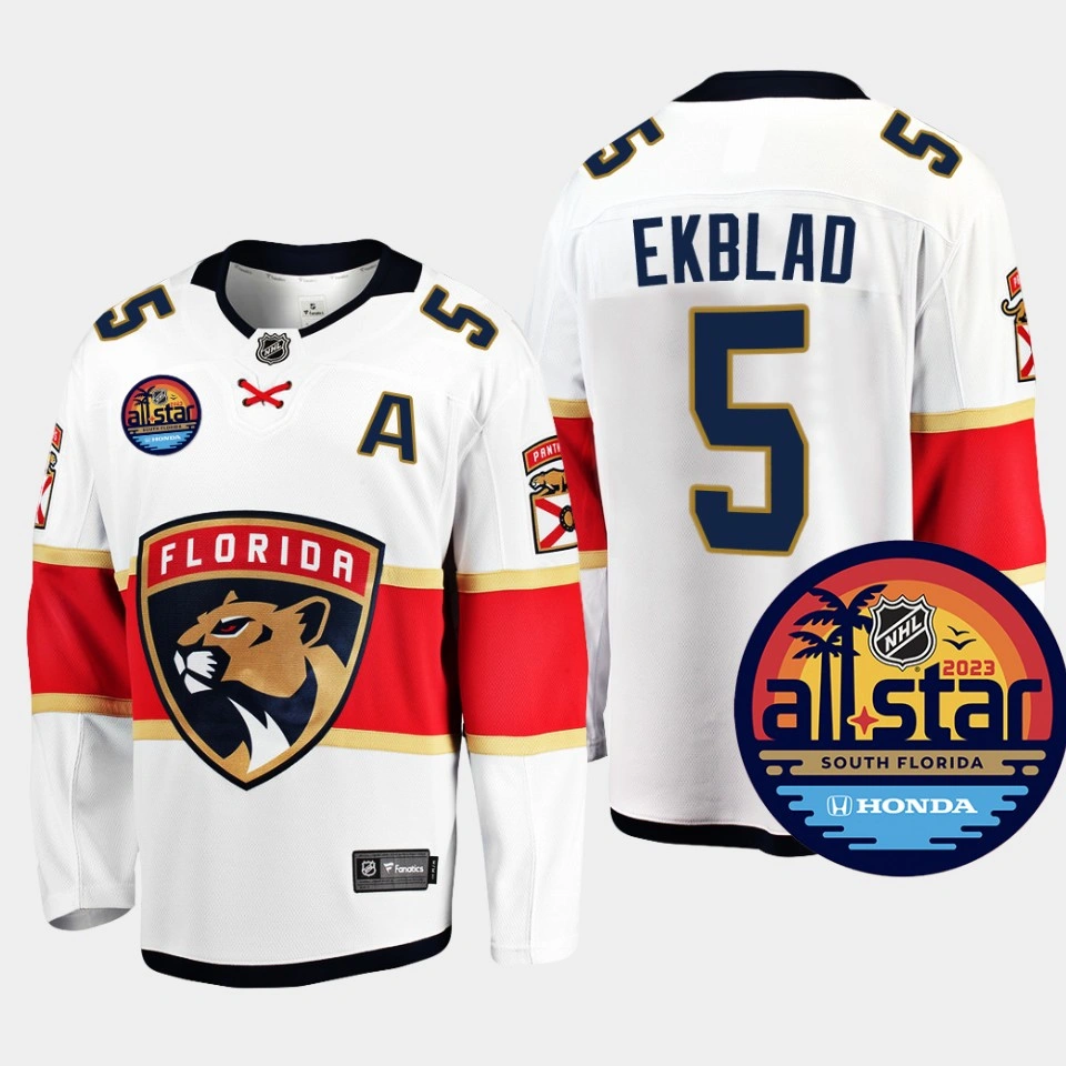 Men Florida Panthers Aaron Ekblad #5 2023 NHL All-Star Away White Jersey Men Florida Panthers Aaron Ekblad #5 2023 NHL All-Star Away White Jersey