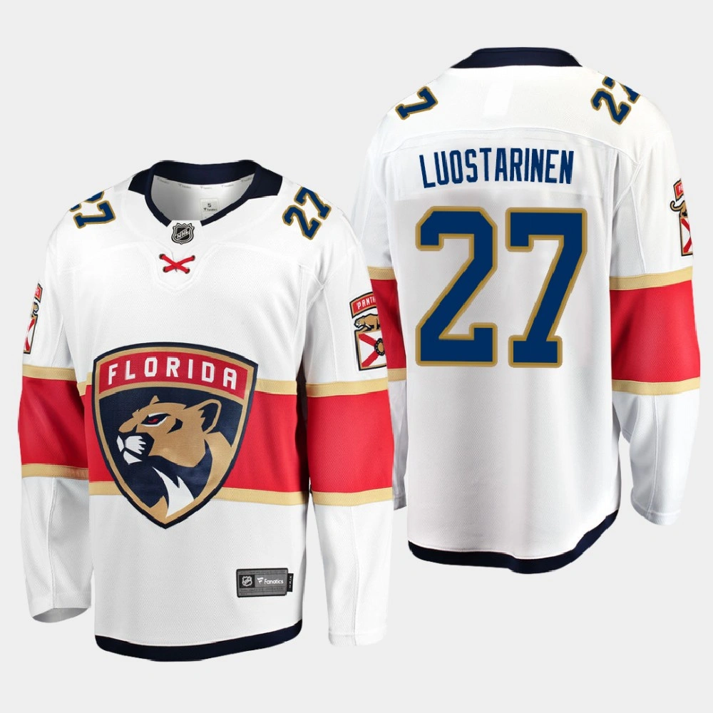 Men's Florida Panthers Eetu Luostarinen #27 Away 2020-21 Breakaway Player White Jersey Men's Florida Panthers Eetu Luostarinen #27 Away 2020-21 Breakaway Player White Jersey