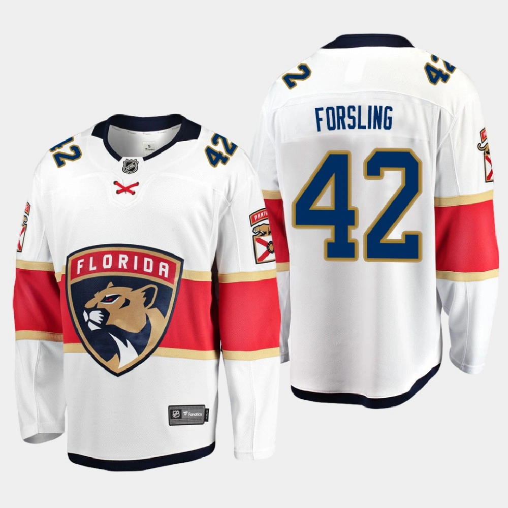 Men's Florida Panthers Gustav Forsling #42 Away 2020-21 Breakaway Player White Jersey Men's Florida Panthers Gustav Forsling #42 Away 2020-21 Breakaway Player White Jersey