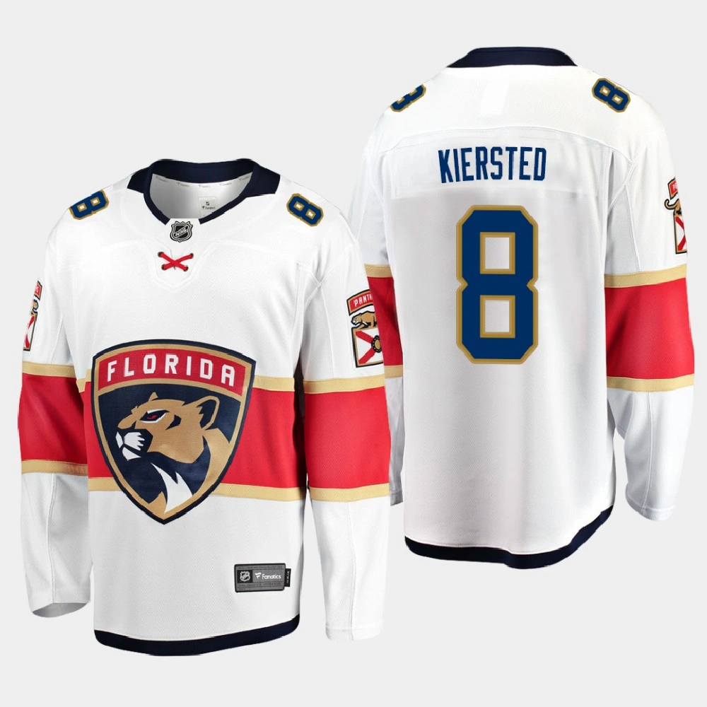 Men's Florida Panthers Matt Kiersted #8 Away 2021 White Jersey
