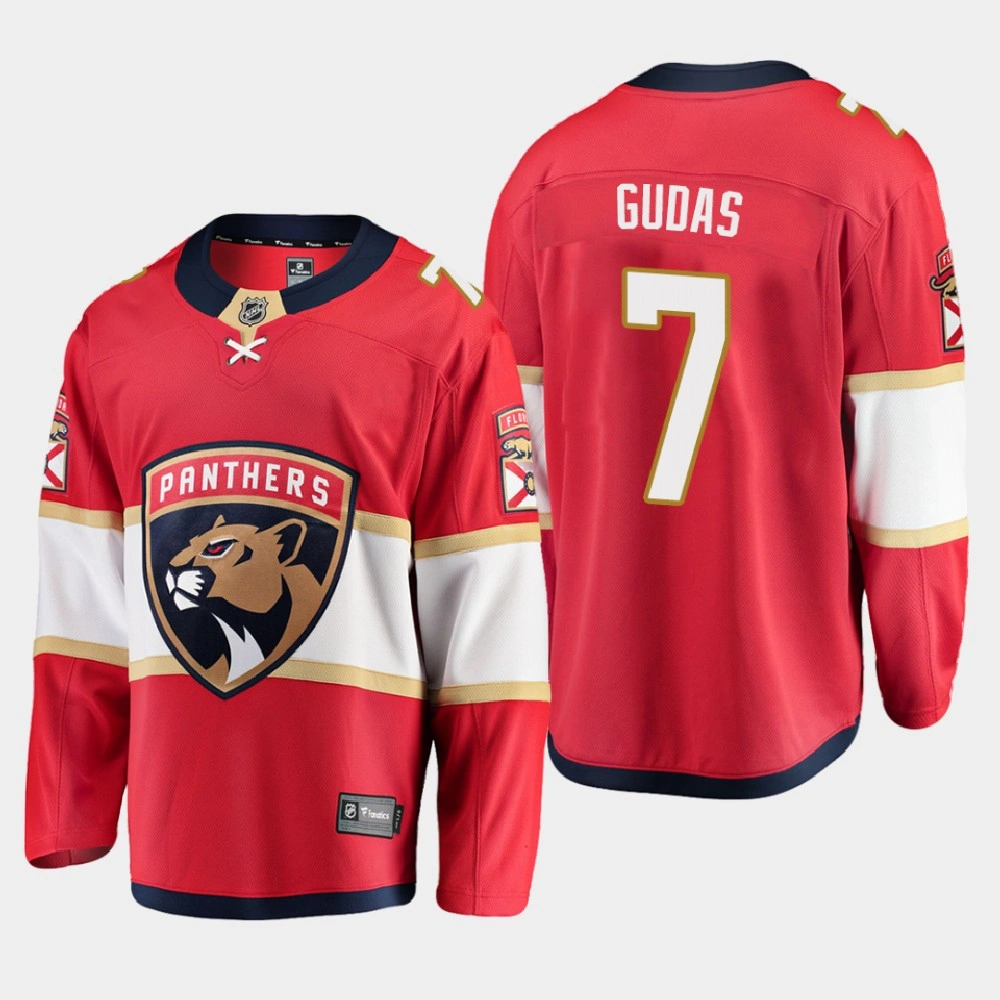 Men's Florida Panthers Radko Gudas #7 Home 2020-21 Breakaway Player Red Jersey Men's Florida Panthers Radko Gudas #7 Home 2020-21 Breakaway Player Red Jersey