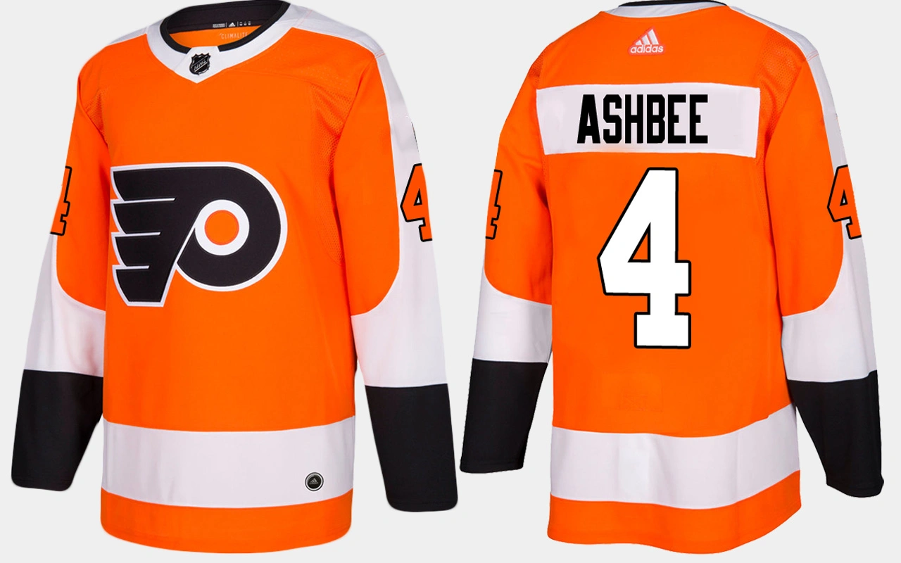 Youth Philadelphia Flyers #4 Retired Barry Ashbee Home Orange Jersey Youth Philadelphia Flyers #4 Retired Barry Ashbee Home Orange Jersey