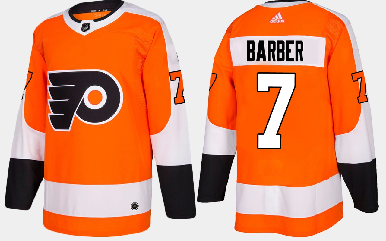 Youth Philadelphia Flyers #7 Retired Bill Barber Home Orange Jersey Youth Philadelphia Flyers #7 Retired Bill Barber Home Orange Jersey