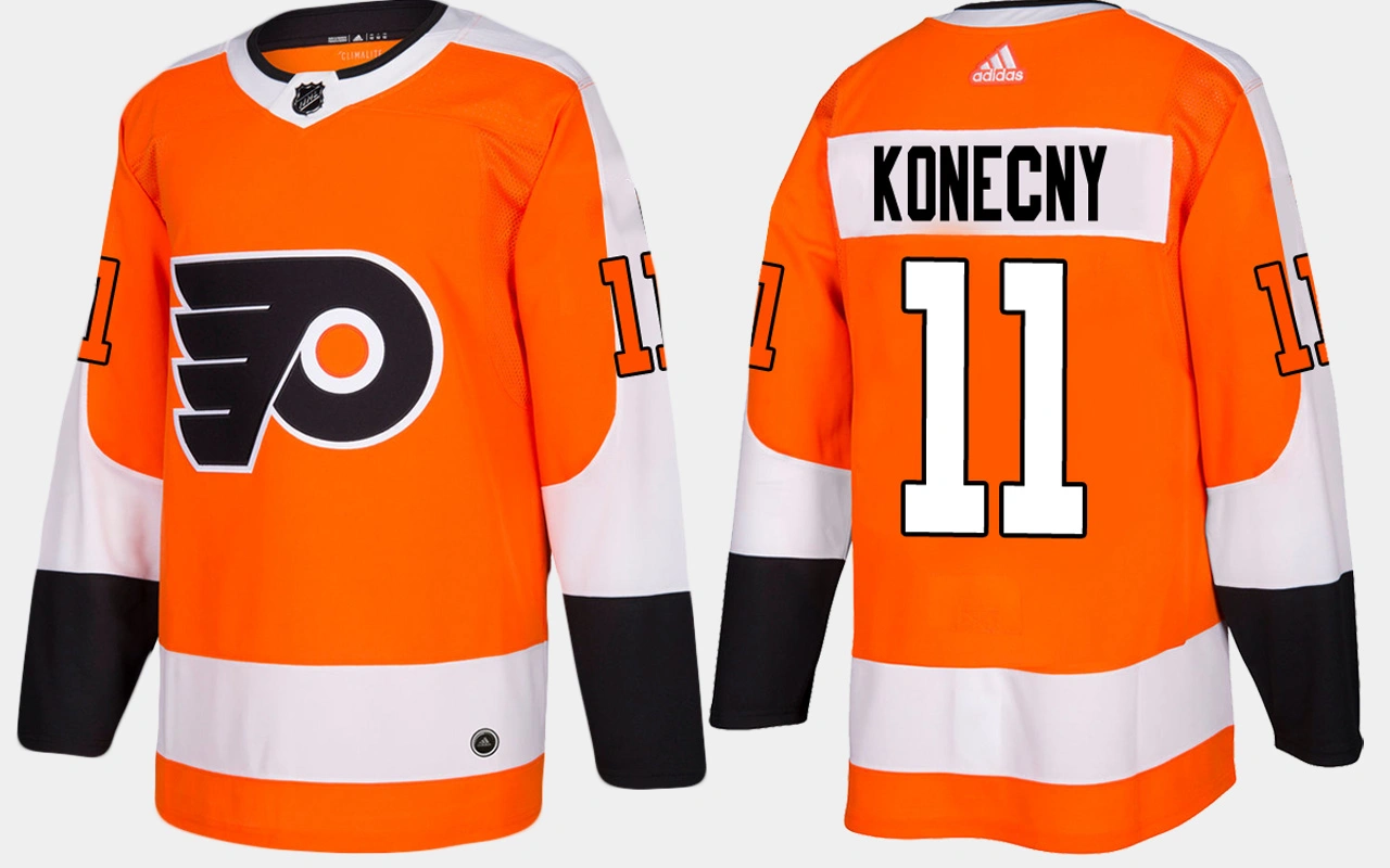 Philadelphia Flyers #11 Travis Konecny Home Orange Jersey