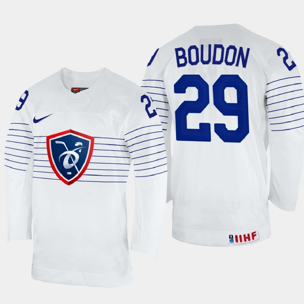 Women's France #29 Louis Boudon 2022 IIHF World Championship White Home Jersey