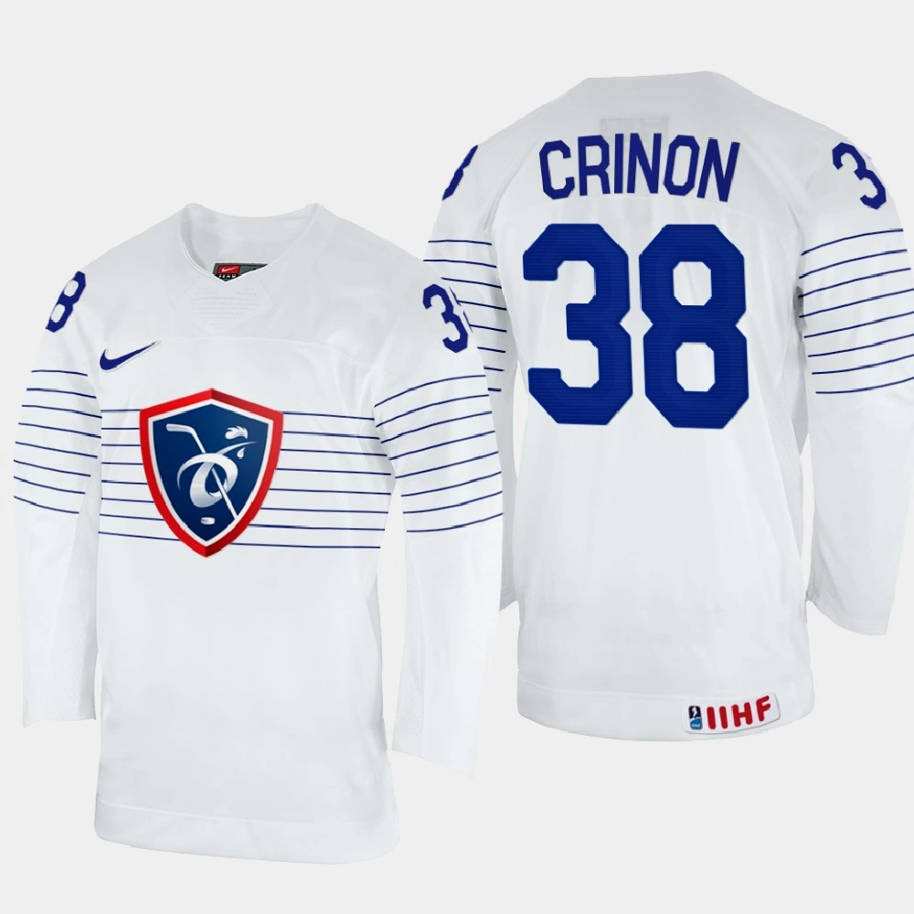 Women's Pierre Crinon 2022 IIHF World Championship France Hockey Jersey White #38 Uniform
