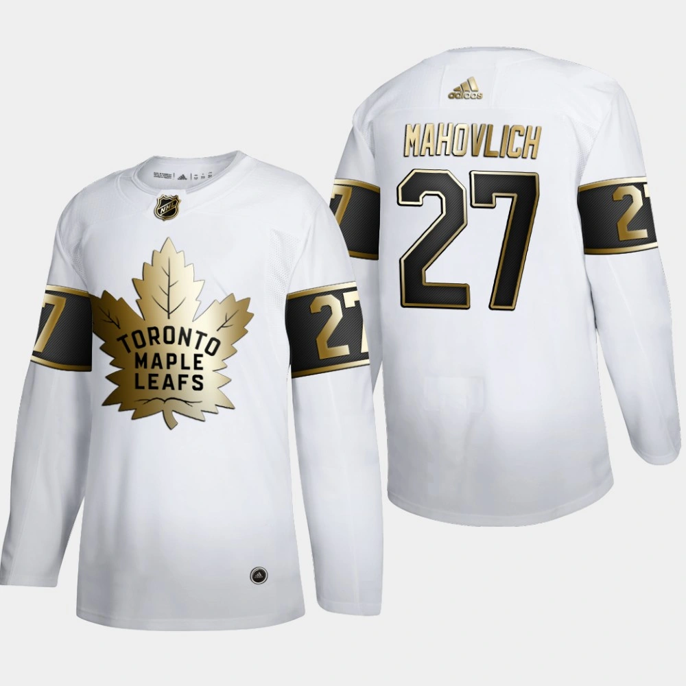 Youth Toronto Maple Leafs Frank Mahovlich #27 NHL Golden Edition White Retired Authentic Jersey