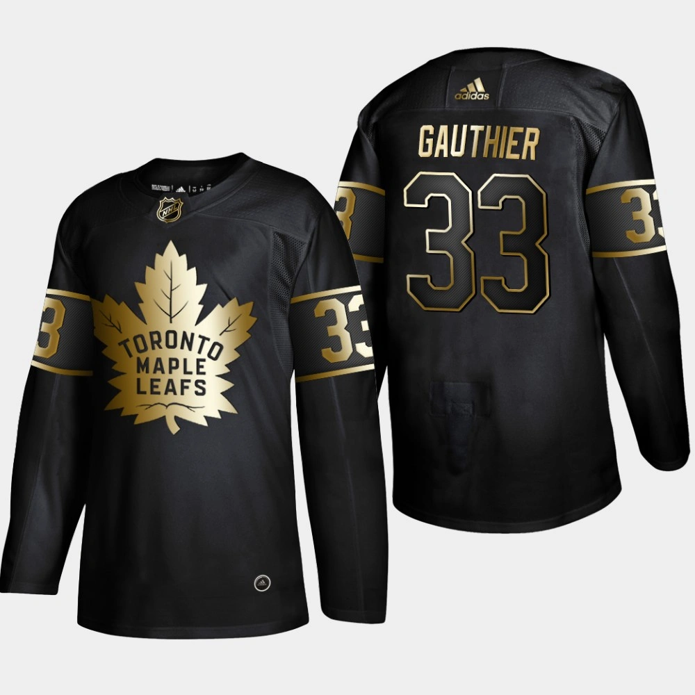 Men's Toronto Maple Leafs Frederik Gauthier #33 2019 NHL Golden Edition Black Authentic Player Jersey